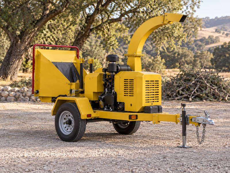 Wood chipper pictured in the Rental Depot fall cleanup postcard
